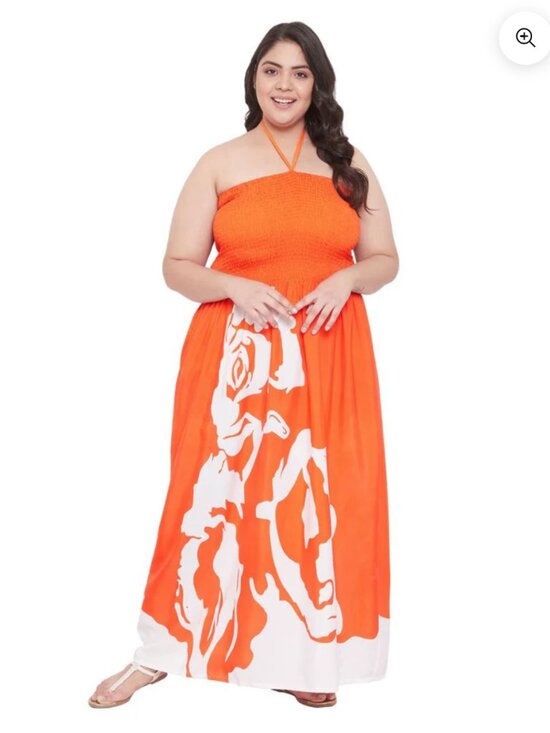 Gypsieblu Dresses & Skirts - GYPSIEBLU Orange Polyester Floral Beach For Women Size 2X